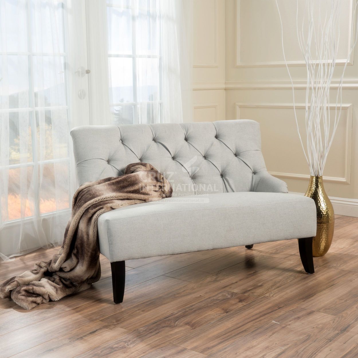 Modern Valentina Sofa Set | 3 Seaters | Grey CRUZ INTERNATIONAL